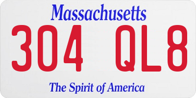 MA license plate 304QL8