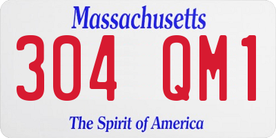 MA license plate 304QM1