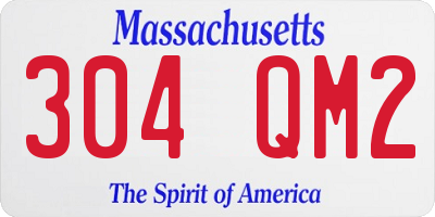 MA license plate 304QM2
