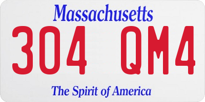 MA license plate 304QM4