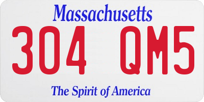 MA license plate 304QM5
