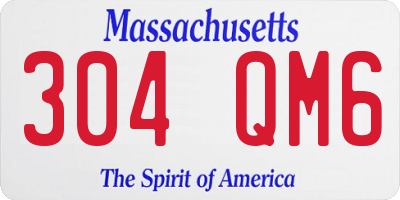 MA license plate 304QM6