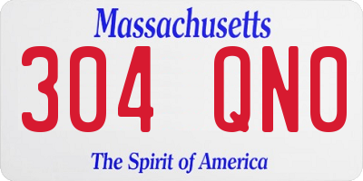 MA license plate 304QN0