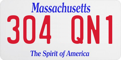 MA license plate 304QN1