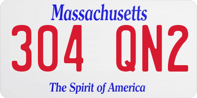 MA license plate 304QN2