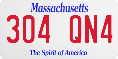 MA license plate 304QN4