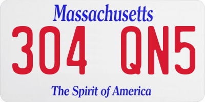 MA license plate 304QN5