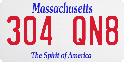 MA license plate 304QN8