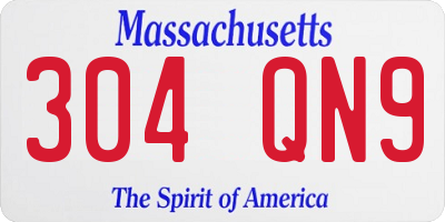 MA license plate 304QN9