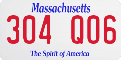 MA license plate 304QO6
