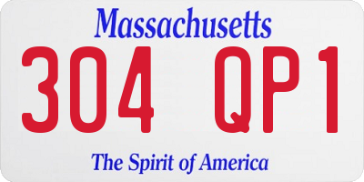 MA license plate 304QP1