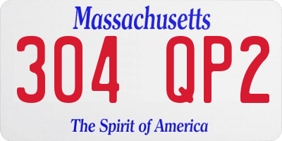 MA license plate 304QP2