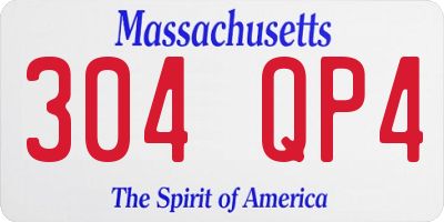 MA license plate 304QP4