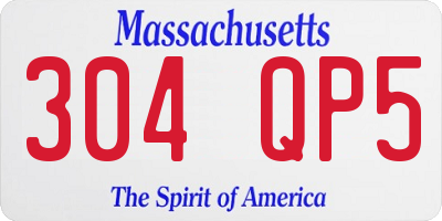 MA license plate 304QP5