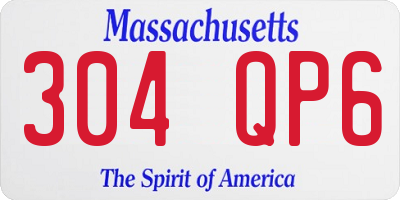 MA license plate 304QP6