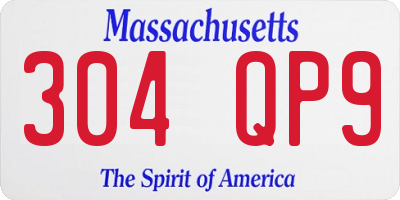 MA license plate 304QP9