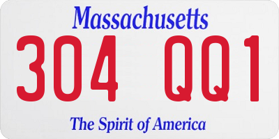 MA license plate 304QQ1