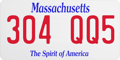 MA license plate 304QQ5