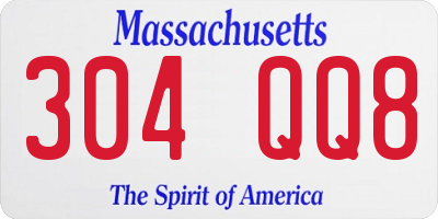 MA license plate 304QQ8