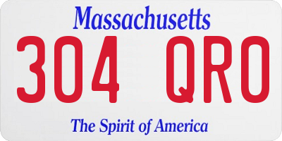 MA license plate 304QR0
