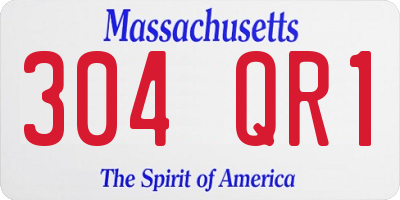 MA license plate 304QR1
