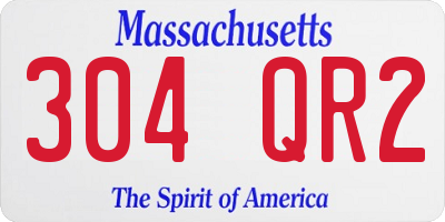 MA license plate 304QR2
