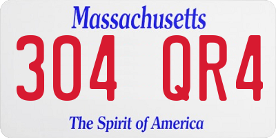 MA license plate 304QR4
