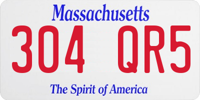 MA license plate 304QR5