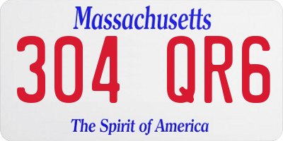 MA license plate 304QR6