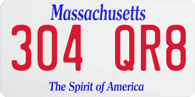 MA license plate 304QR8