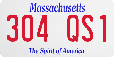 MA license plate 304QS1