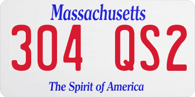 MA license plate 304QS2