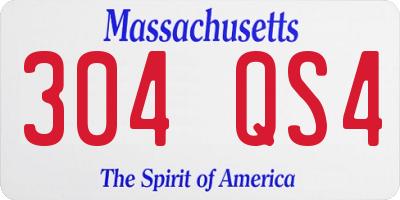 MA license plate 304QS4