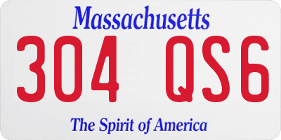 MA license plate 304QS6