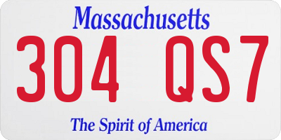 MA license plate 304QS7