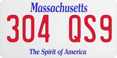 MA license plate 304QS9