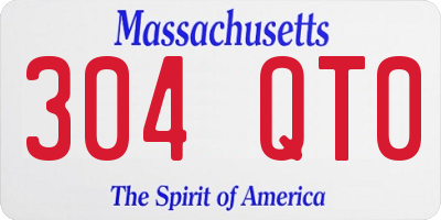MA license plate 304QT0