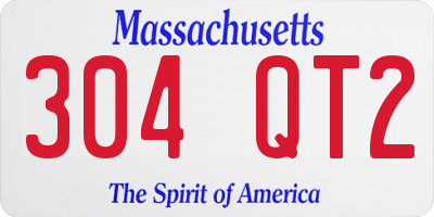 MA license plate 304QT2