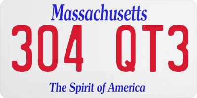 MA license plate 304QT3