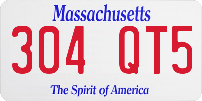 MA license plate 304QT5