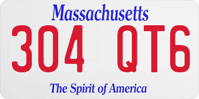 MA license plate 304QT6