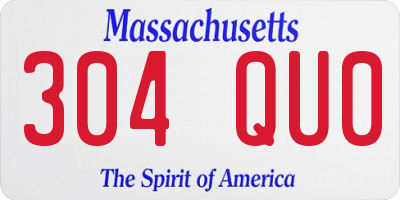 MA license plate 304QU0