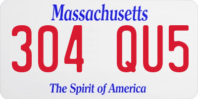 MA license plate 304QU5