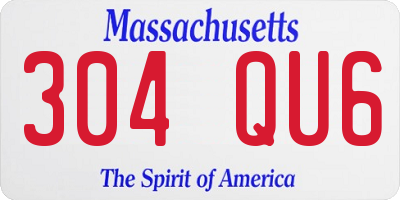 MA license plate 304QU6