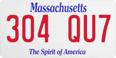 MA license plate 304QU7