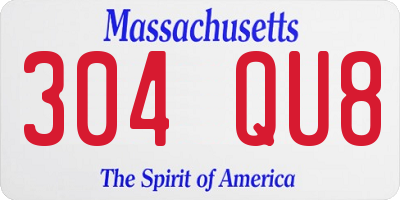 MA license plate 304QU8