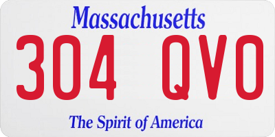 MA license plate 304QV0