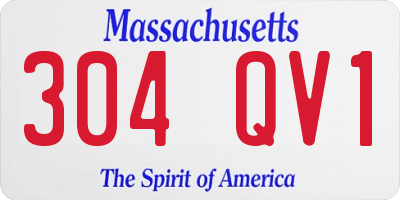 MA license plate 304QV1