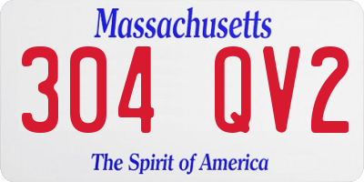 MA license plate 304QV2