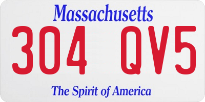 MA license plate 304QV5